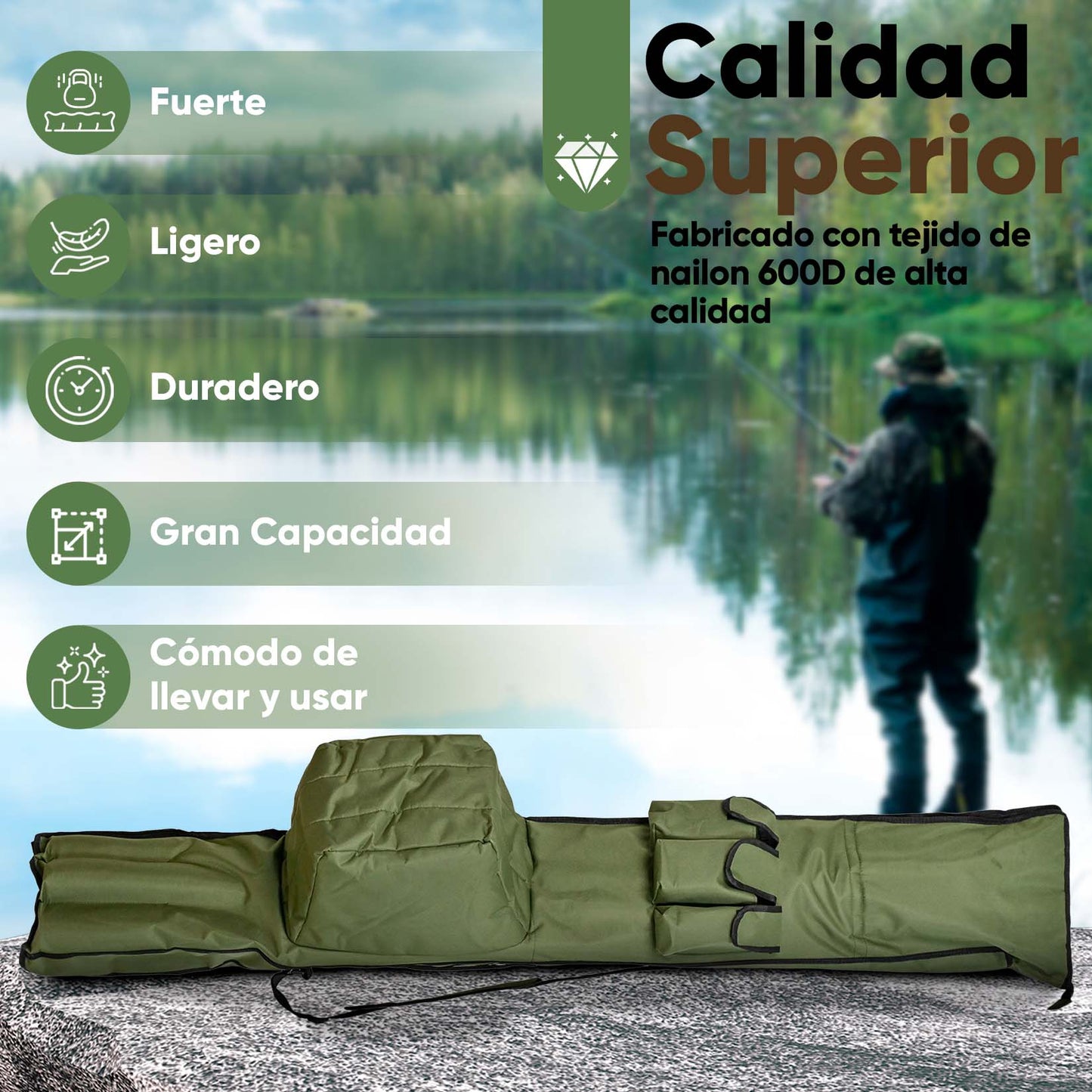 Funda para Cañas de Pescar Extra Larga 175cm