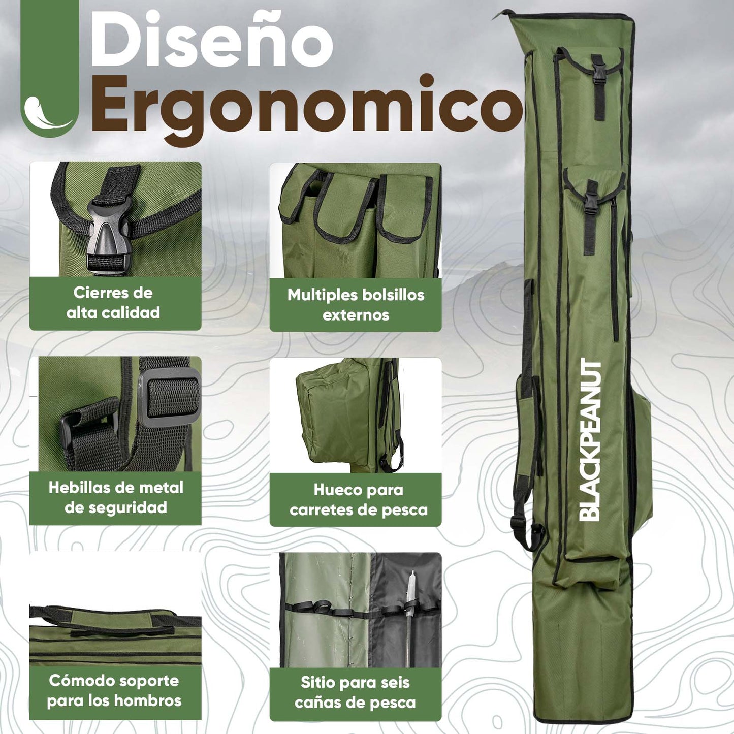 Funda para Cañas de Pescar Extra Larga 175cm