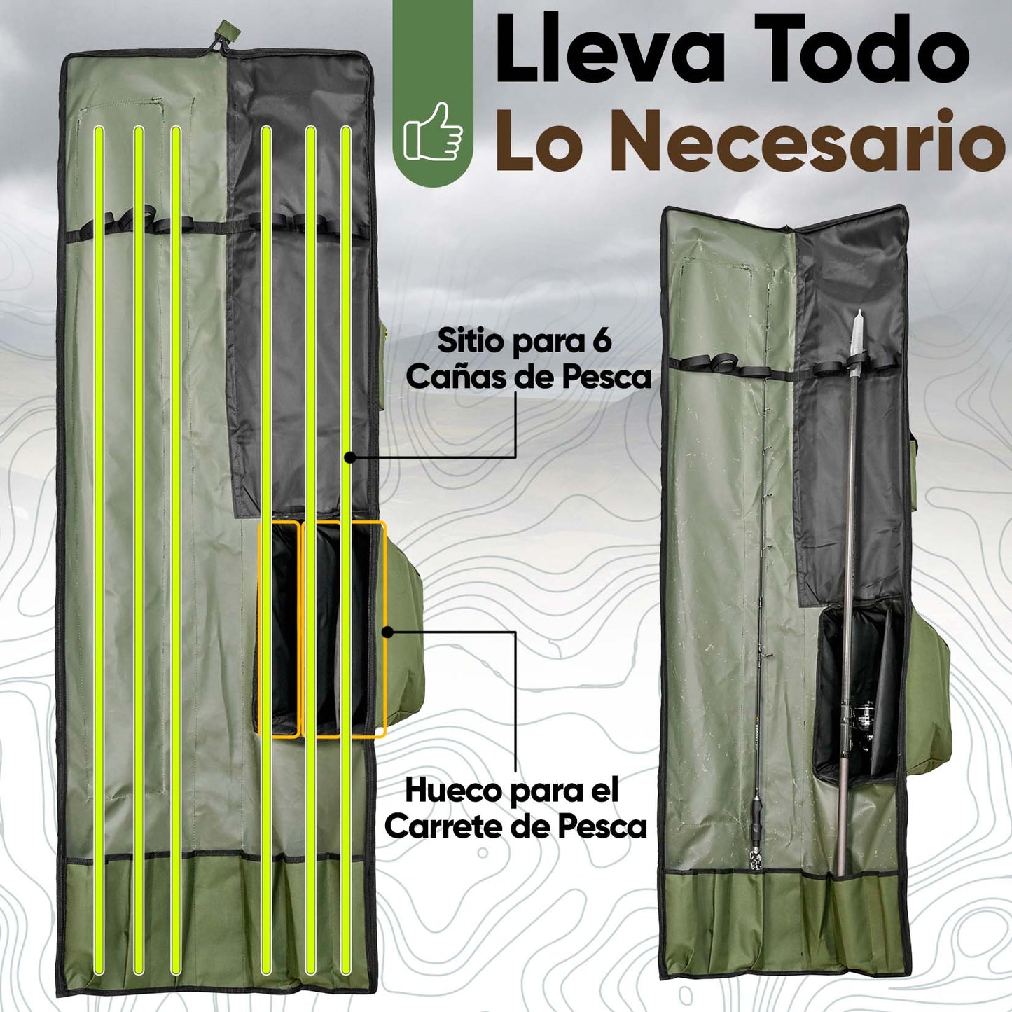 Funda para Cañas de Pescar Extra Larga 175cm