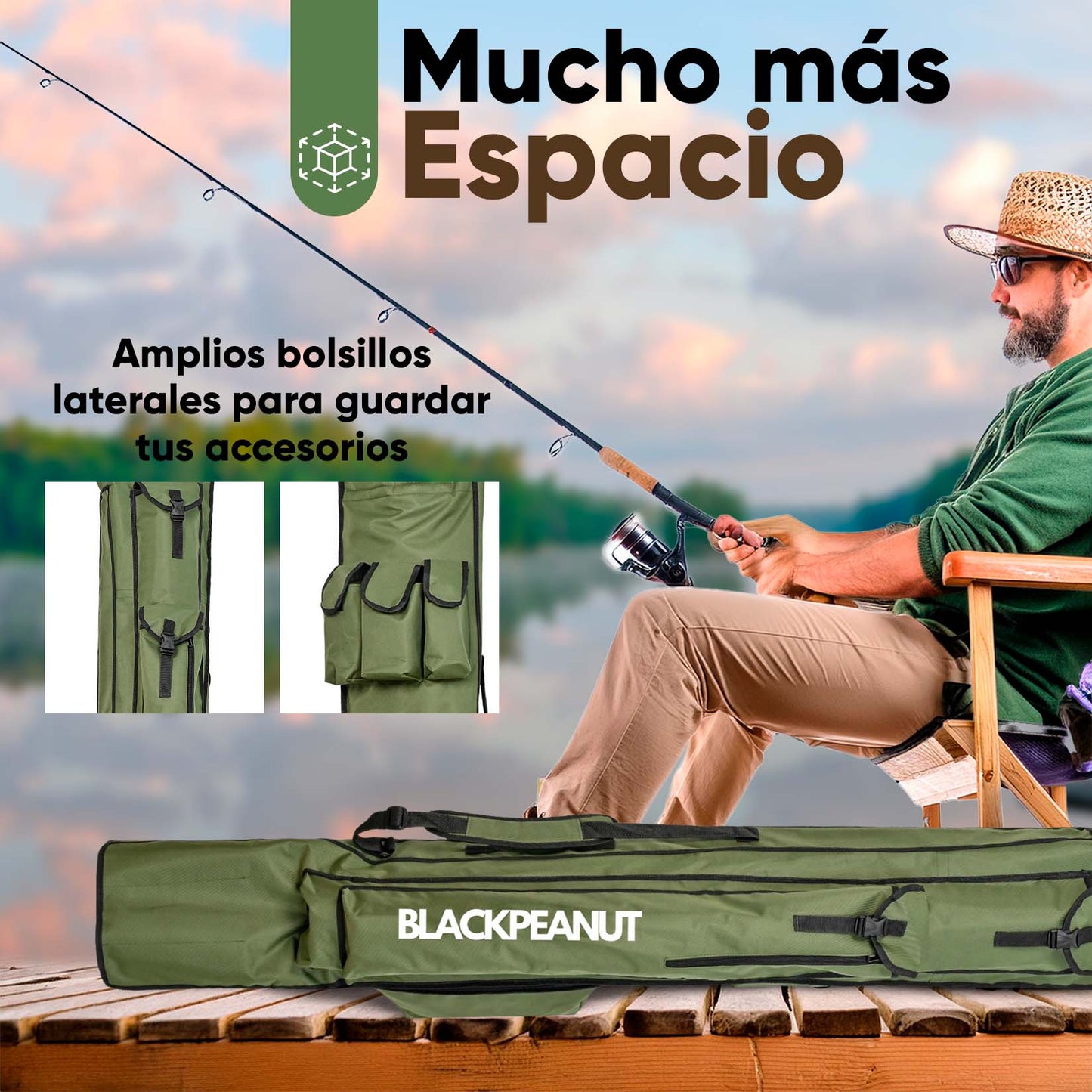 Funda para Cañas de Pescar Extra Larga 175cm
