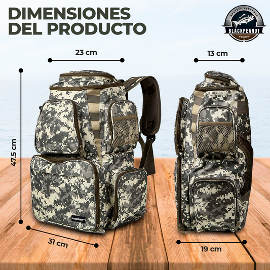 Mochila de Pesca - Cajas de Pesca Incluidas.