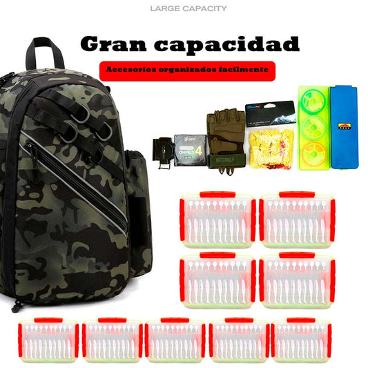 Mochila de pesca impermeable compacta - Bolsa para Pesca de Multifuncional