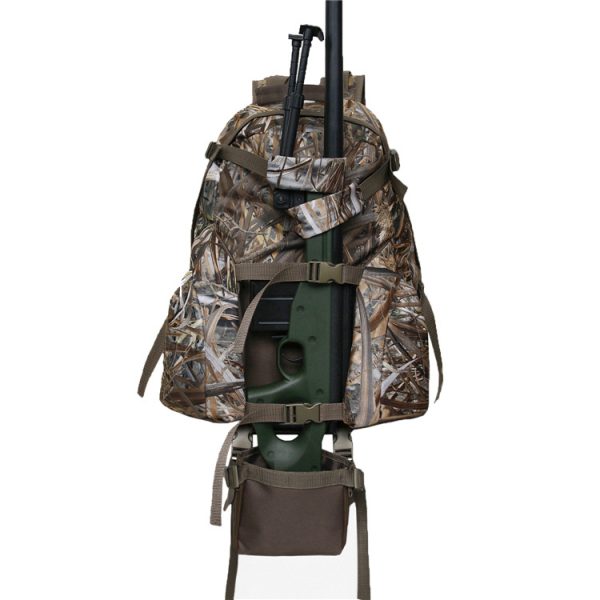 Mochila de caza Blackpeanut de 45 litros en camuflaje con soporte para arma