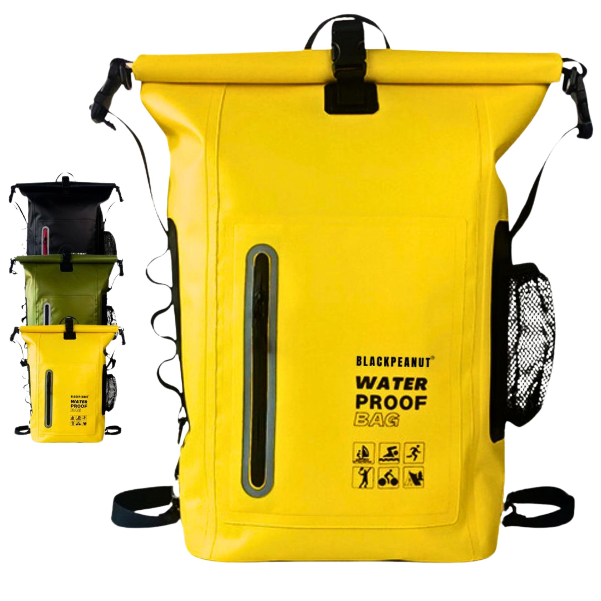 Mochila estanca de la misma serie en amarillo
